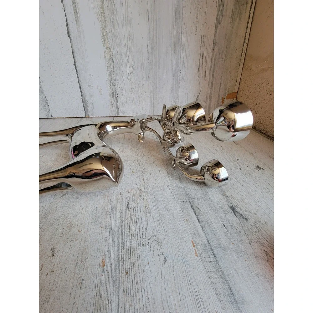 Pottery Barn? reindeer silver metal tea light candle holder Xmas Unique Home
